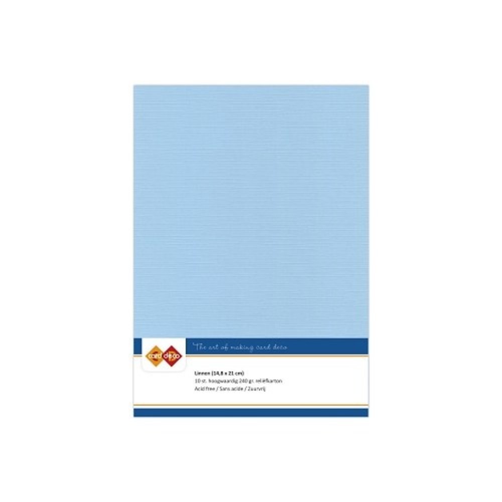 Card Deco Linen Cardstock Soft Blue 10 Vel A5 (LKK-A526)