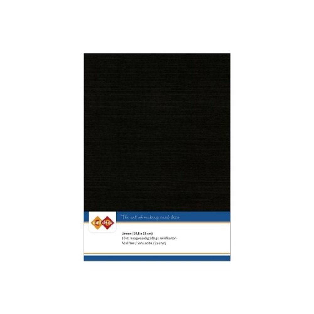 Card Deco Linen Cardstock Black 10 Vel A5 (LKK-A531) Card Deco Linen Cardstock Black 10 Vel A5 (LKK-A531)