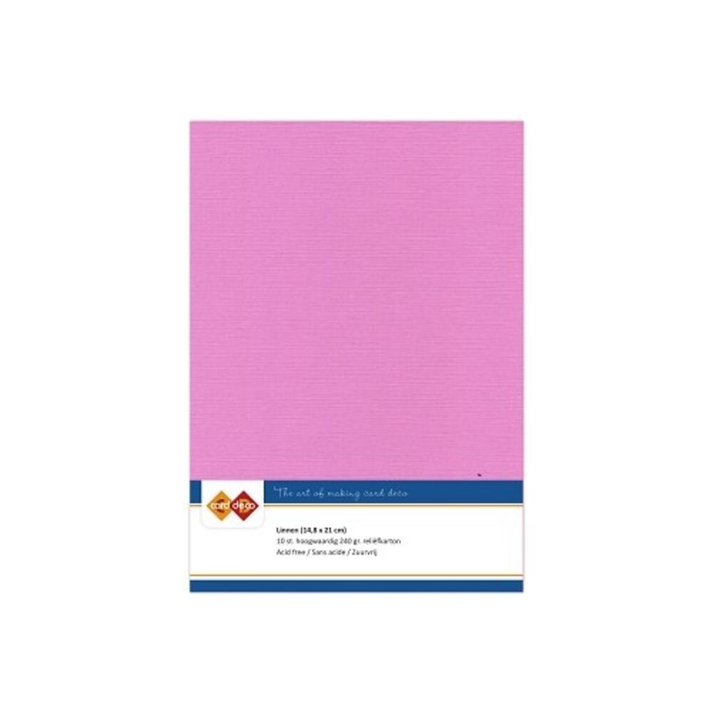 Card Deco Linen Cardstock Fuchsia 10 Vel A5 (LKK-A537)