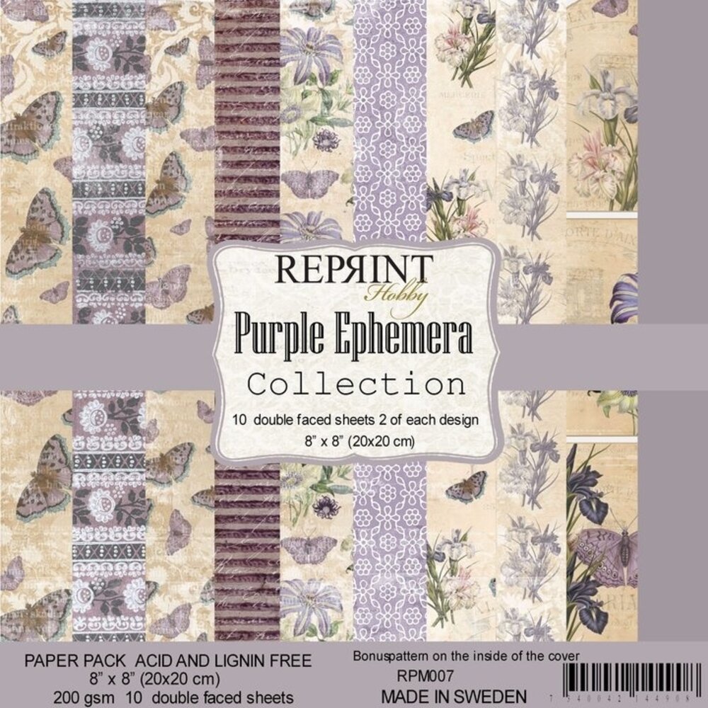 Reprint Purple Ephemera Collection 8x8 Inch Paper Pack (RPM007) Reprint Purple Ephemera Collection 8x8 Inch Paper Pack (RPM007)