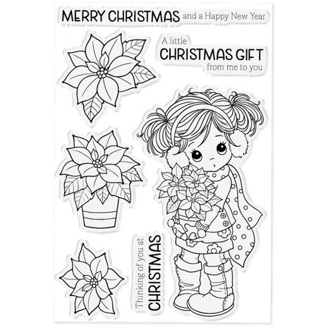Crafter's Companion Holly Poinsettia Clear Stamps (CF-STP-HOLPO)
