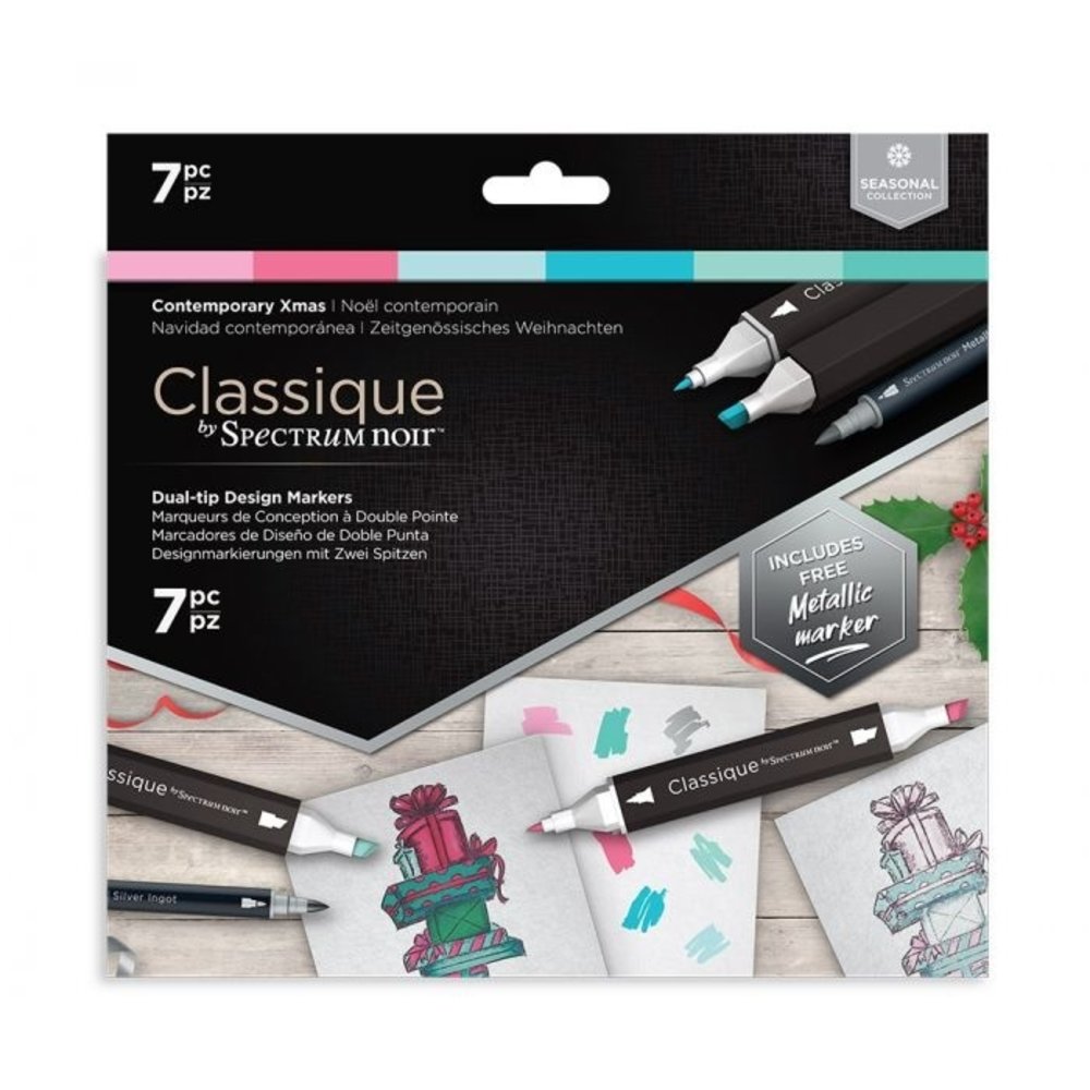 Spectrum Noir Classique Alcohol Markers Set Contemporary Xmas (7pcs) (SN-CS7-CNX) Spectrum Noir Classique Alcohol Markers Set Contemporary Xmas (7pcs) (SN-CS7-CNX)