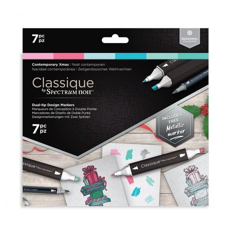 Spectrum Noir Classique Alcohol Markers Set Contemporary Xmas (7pcs) (SN-CS7-CNX) Spectrum Noir Classique Alcohol Markers Set Contemporary Xmas (7pcs) (SN-CS7-CNX)