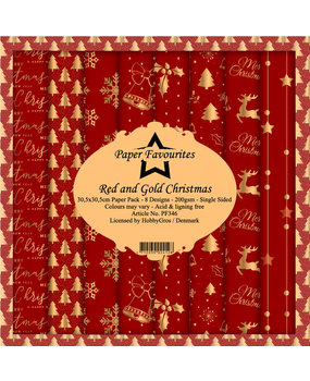 Paper Favourites Red and Gold Christmas 12x12 Inch Paper Pack (PF346)