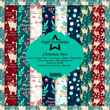Paper Favourites Christmas Deer 6x6 Inch Paper Pack (PF148) Paper Favourites Christmas Deer 6x6 Inch Paper Pack (PF148)