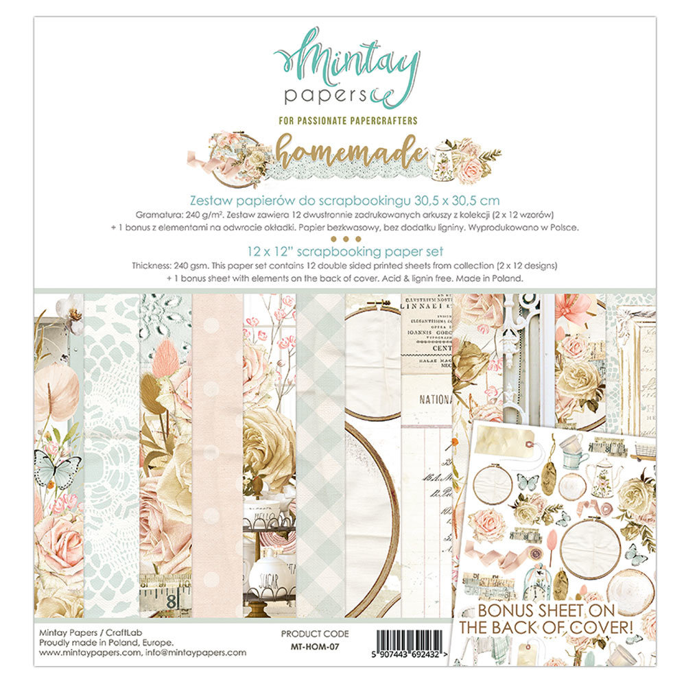 Mintay Homemade 12x12 Inch Scrapbooking Paper Set (MT-HOM-07)