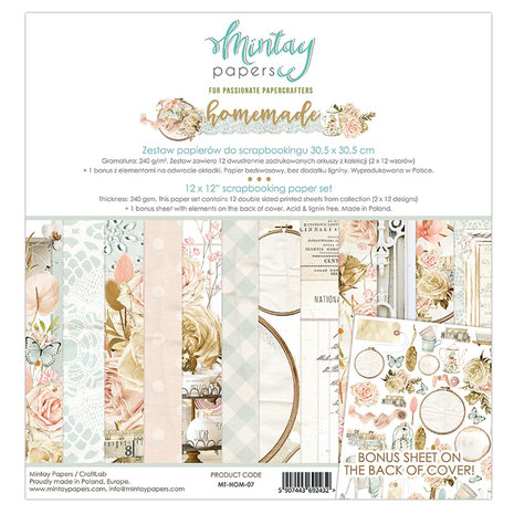 Mintay Homemade 12x12 Inch Scrapbooking Paper Set (MT-HOM-07)