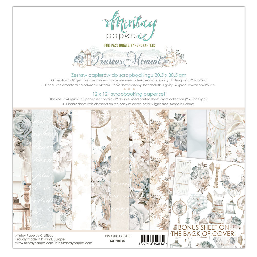 Mintay Precious Moment 12x12 Inch Scrapbooking Paper Set (MT-PRE-07) Mintay Precious Moment 12x12 Inch Scrapbooking Paper Set (MT-PRE-07)