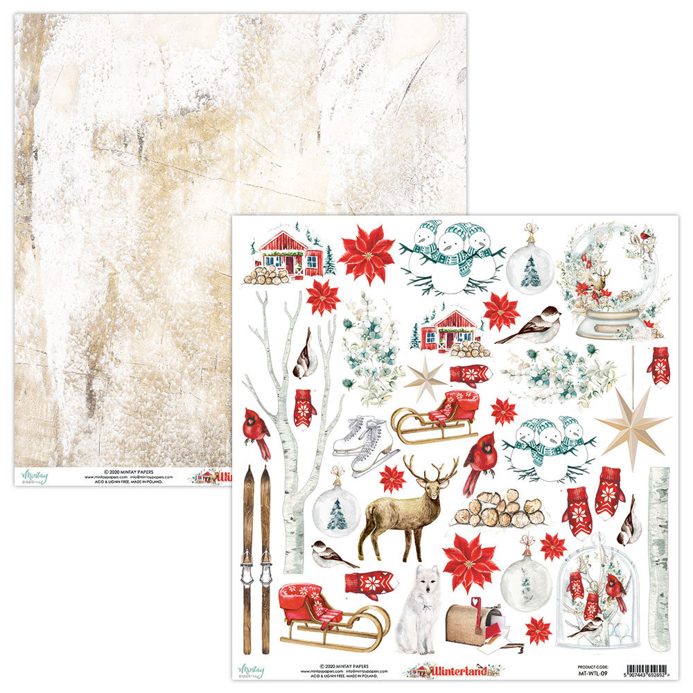Mintay Winterland 12x12 Inch Scrapbooking Paper Set (MT-WTL-07)