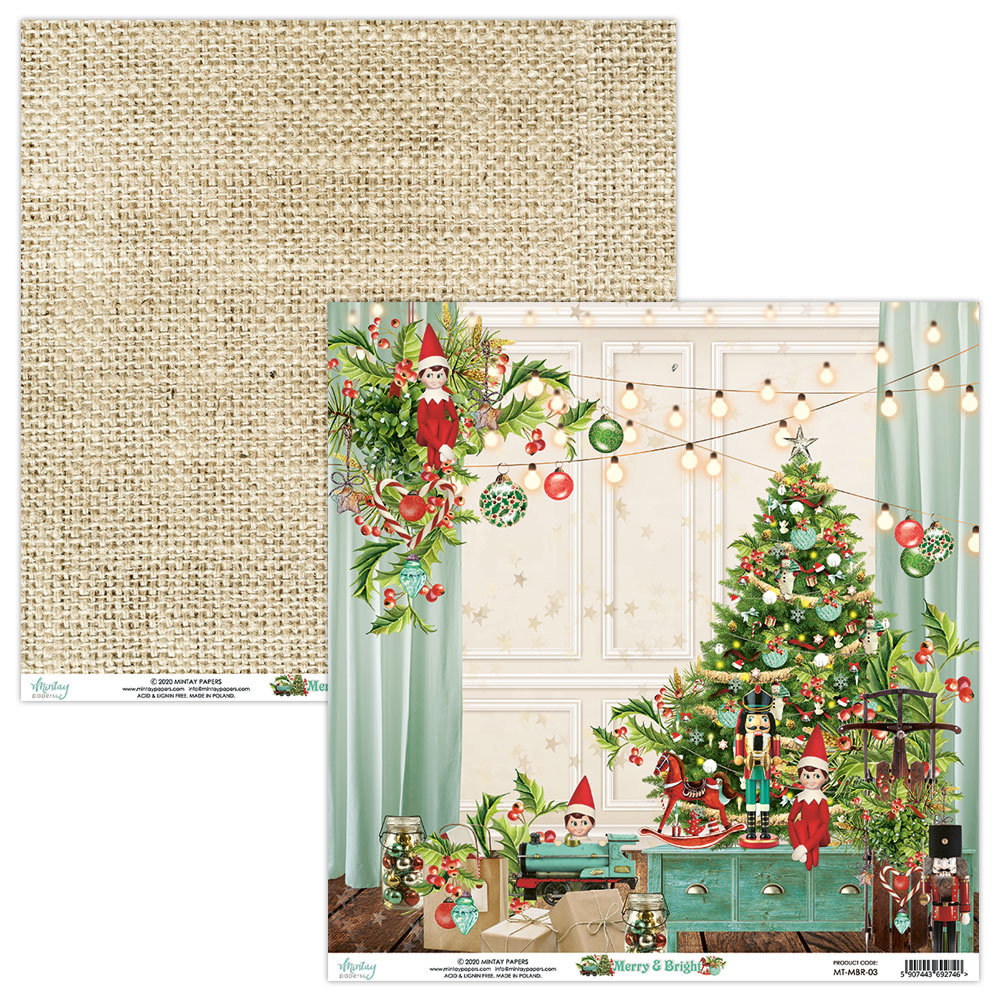 Mintay Merry & Bright 12x12 Inch Scrapbooking Paper Set (MT-MBR-07) Mintay Merry & Bright 12x12 Inch Scrapbooking Paper Set (MT-MBR-07)
