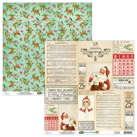 Mintay Merry & Bright 12x12 Inch Scrapbooking Paper Set (MT-MBR-07) Mintay Merry & Bright 12x12 Inch Scrapbooking Paper Set (MT-MBR-07)