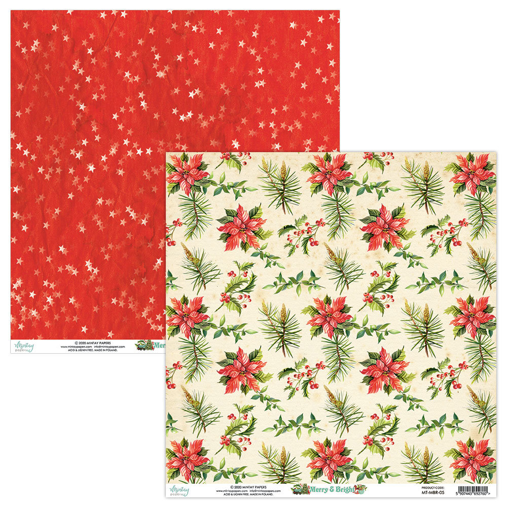 Mintay Merry & Bright 12x12 Inch Scrapbooking Paper Set (MT-MBR-07) Mintay Merry & Bright 12x12 Inch Scrapbooking Paper Set (MT-MBR-07)
