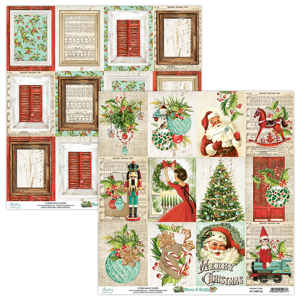 Mintay Merry & Bright 12x12 Inch Scrapbooking Paper Set (MT-MBR-07) Mintay Merry & Bright 12x12 Inch Scrapbooking Paper Set (MT-MBR-07)