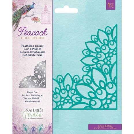 Crafter's Companion Peacock Feathered Corner Die (NG-PEA-MD-FCOR) Crafter's Companion Peacock Feathered Corner Die (NG-PEA-MD-FCOR)
