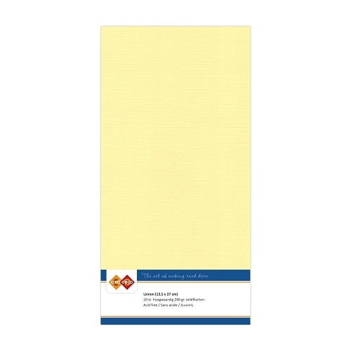 Card Deco Linen Cardstock Light Yellow 10 Vel Vierkant (LKK4K03