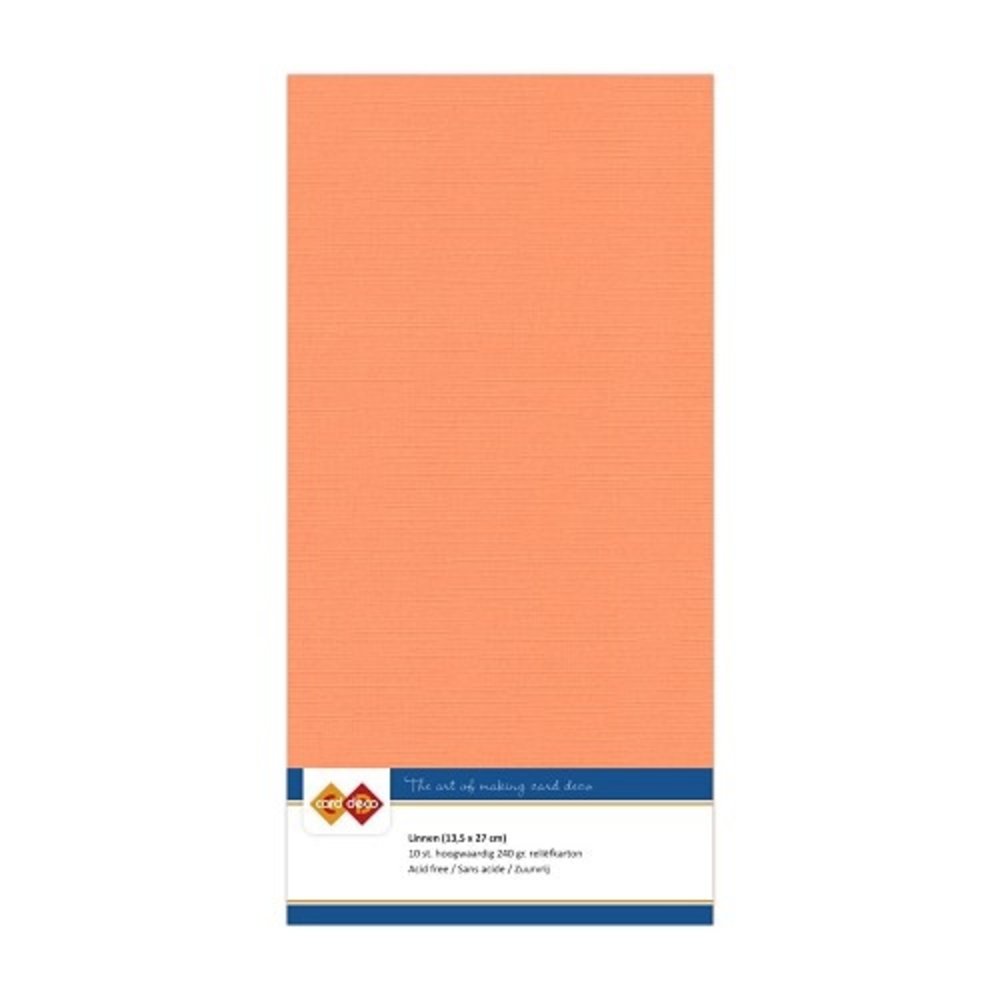 Card Deco Linen Cardstock Soft Orange 10 Vel Vierkant (LKK-4K10) Card Deco Linen Cardstock Soft Orange 10 Vel Vierkant (LKK-4K10)