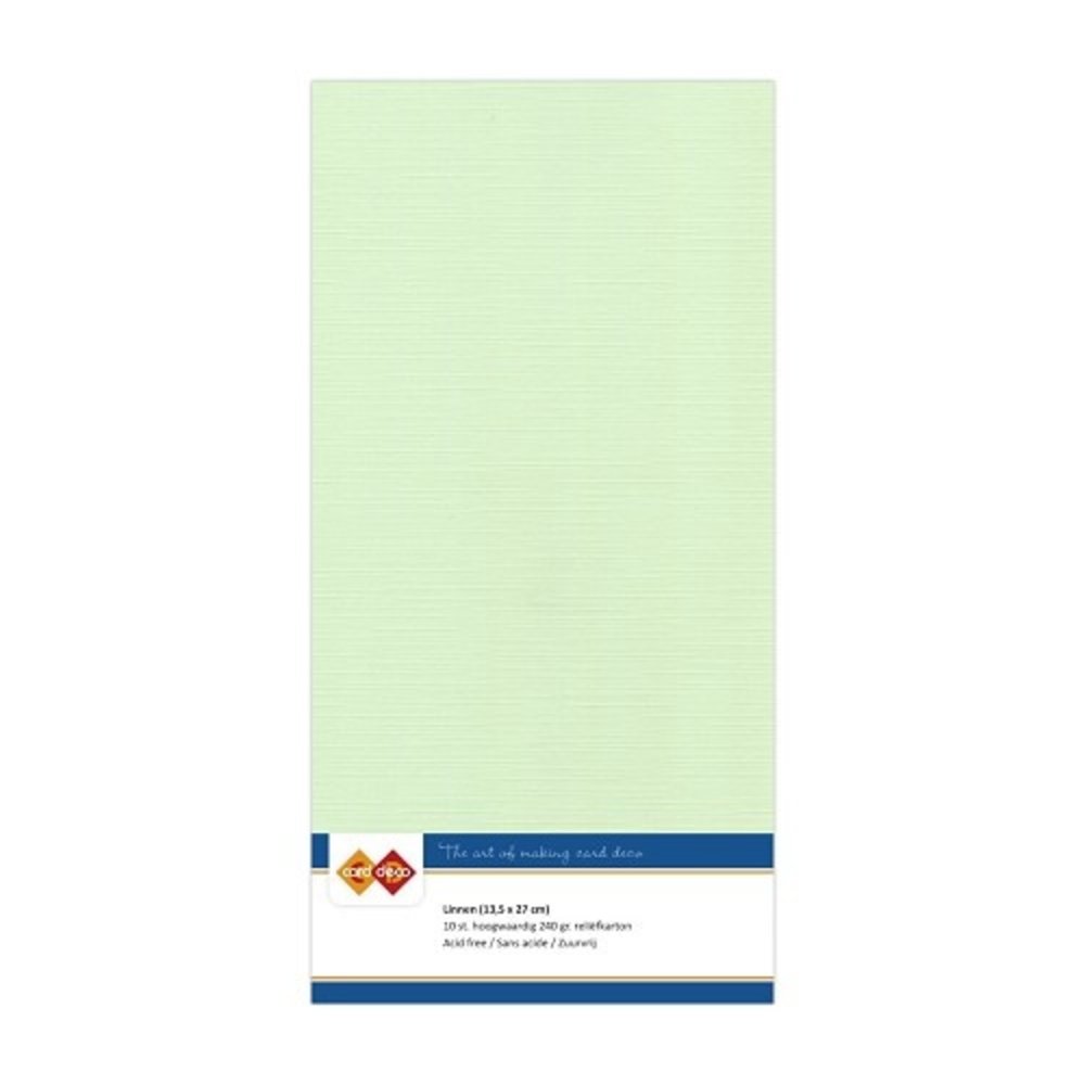 Card Deco Linen Cardstock Light Green 10 Vel Vierkant (LKK-4K19) Card Deco Linen Cardstock Light Green 10 Vel Vierkant (LKK-4K19)