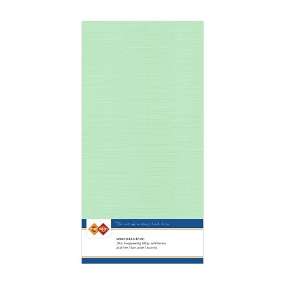 Card Deco Linen Cardstock Middle Green 10 Vel Vierkant (LKK-4K20)