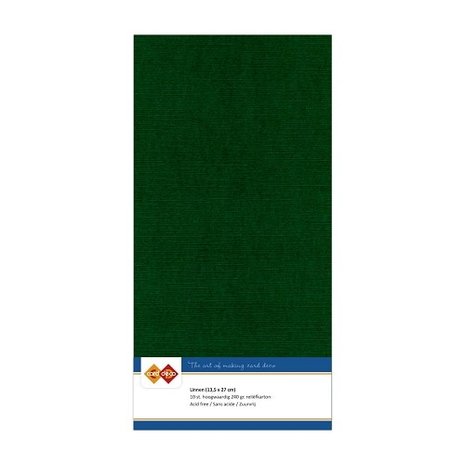 Card Deco Linen Cardstock Christmas Green 10 Vel Vierkant (LKK-4K23)