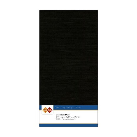 Card Deco Linen Cardstock Black 10 Vel Vierkant (LKK-4K31)