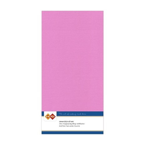 Card Deco Linen Cardstock Fuchsia 10 Vel Vierkant (LKK-4K37)
