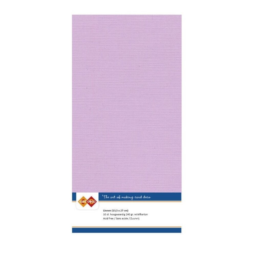 Card Deco Linen Cardstock Amethyst 10 Vel Vierkant (LKK-4K57)