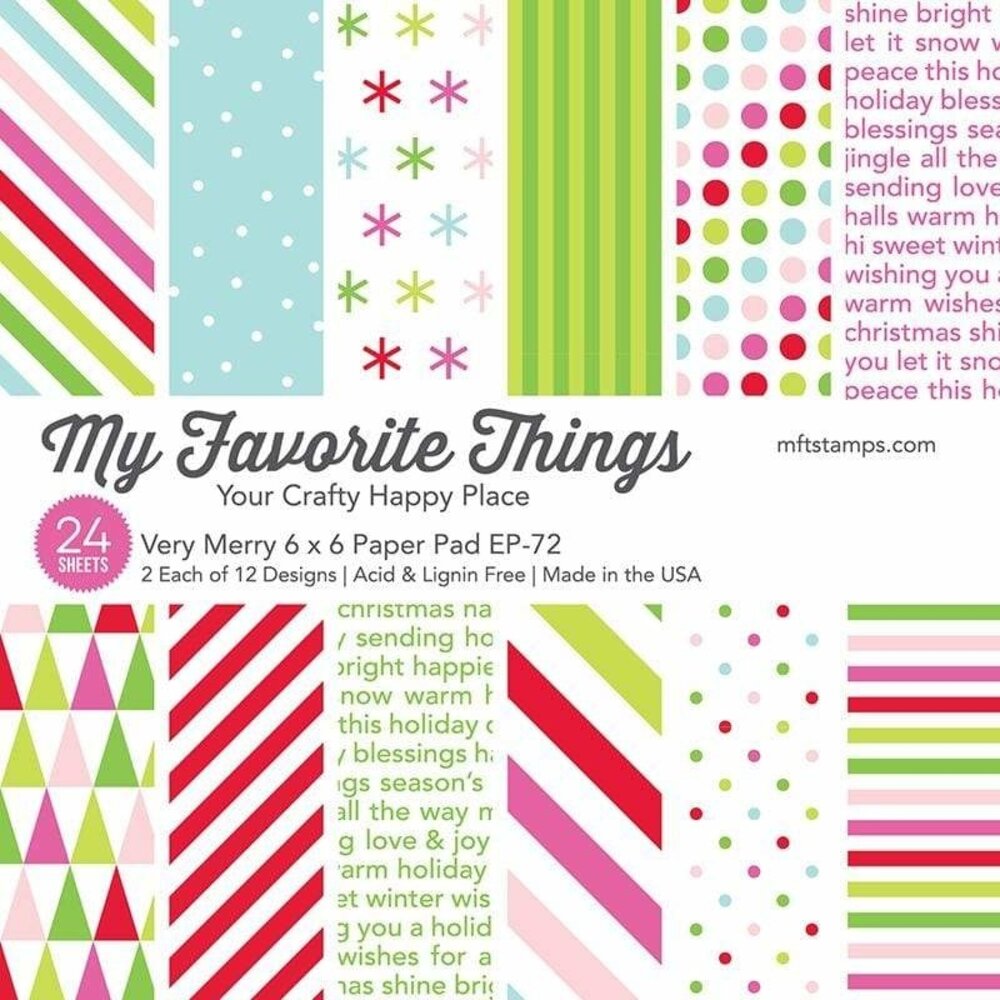 My Favorite Things Very Merry 6x6 Inch Paper Pad (EP-72) My Favorite Things Very Merry 6x6 Inch Paper Pad (EP-72)