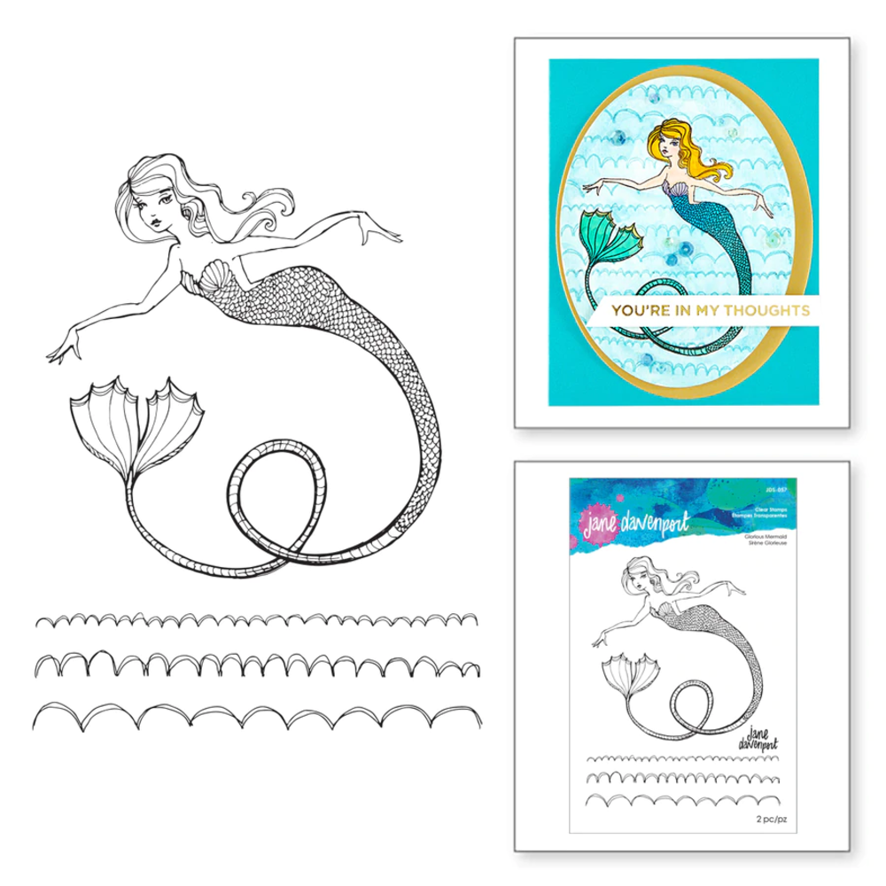 Jane Davenport Glorious Mermaid Clear Stamps (JDS-057)