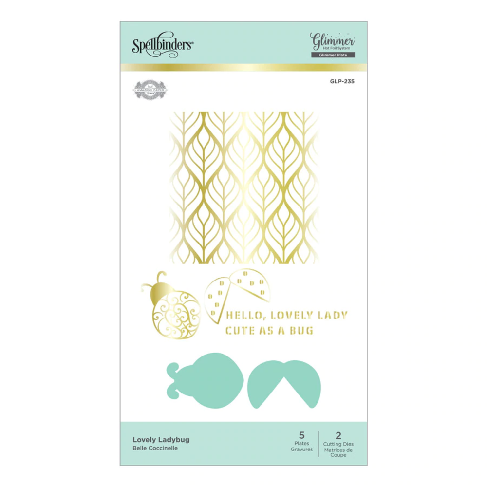 Spellbinders Snijmal Die-Lites Lovely Ladybug Glimmer Hot Foil Plate & Die Set (GLP-235)