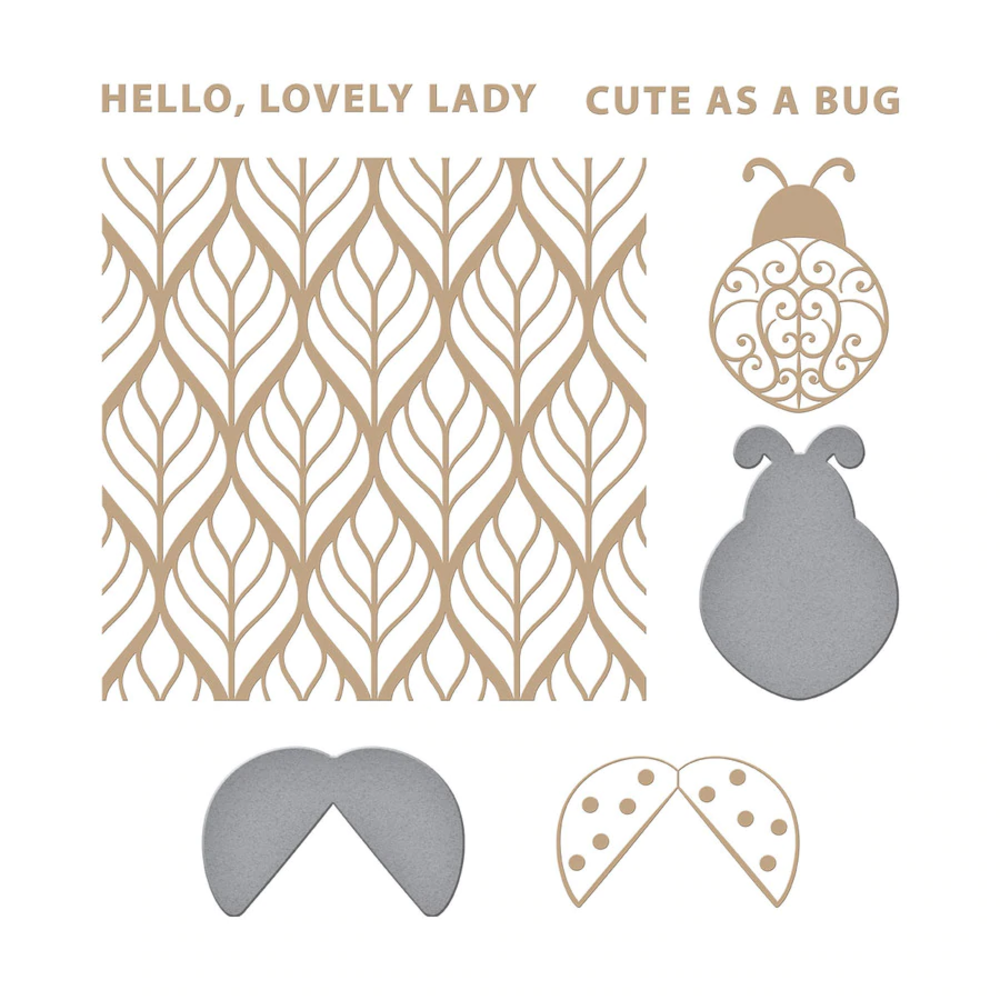 Spellbinders Snijmal Die-Lites Lovely Ladybug Glimmer Hot Foil Plate & Die Set (GLP-235)