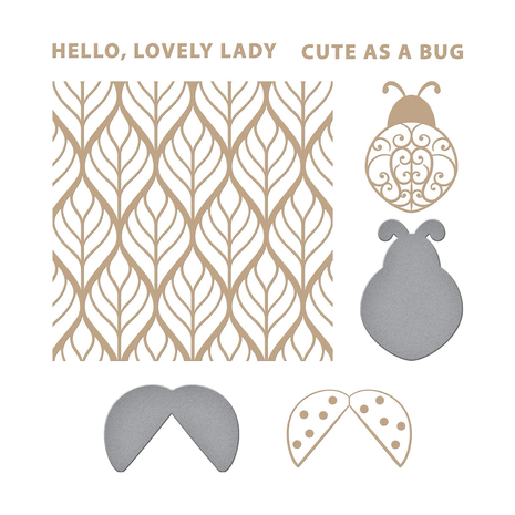 Spellbinders Snijmal Die-Lites Lovely Ladybug Glimmer Hot Foil Plate & Die Set (GLP-235)