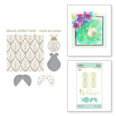 Spellbinders Snijmal Die-Lites Lovely Ladybug Glimmer Hot Foil Plate & Die Set (GLP-235)