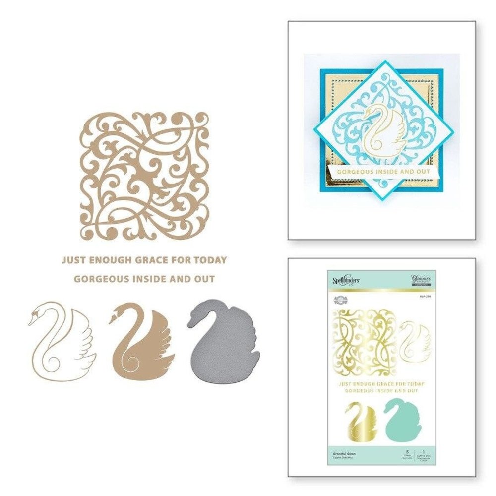 Spellbinders Snijmal Die-Lites Graceful Swan Glimmer Hot Foil Plate & Die Set (GLP-236) Spellbinders Snijmal Die-Lites Graceful Swan Glimmer Hot Foil Plate & Die Set (GLP-236)