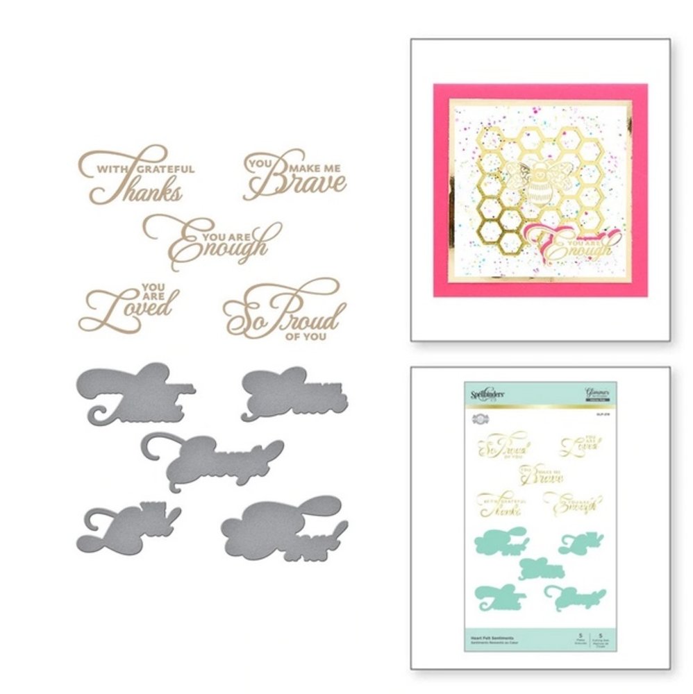 Spellbinders Snijmal Die-Lites Heart Felt Sentiments Glimmer Hot Foil Plate & Die Set (GLP-219) Spellbinders Snijmal Die-Lites Heart Felt Sentiments Glimmer Hot Foil Plate & Die Set (GLP-219)