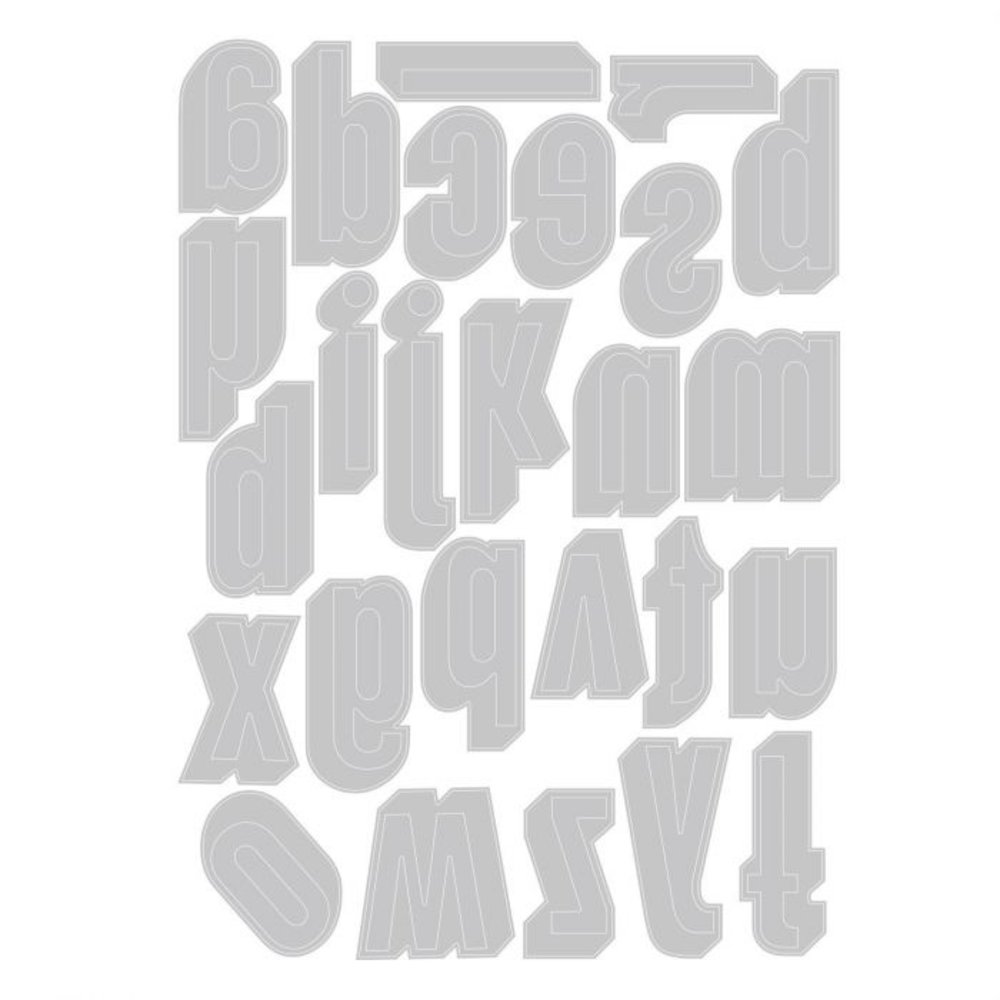 Sizzix Thinlits Alterations Die Set 26pk Alphanumeric Shadow Lower (664728)