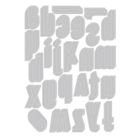Sizzix Thinlits Alterations Die Set 26pk Alphanumeric Shadow Lower (664728)
