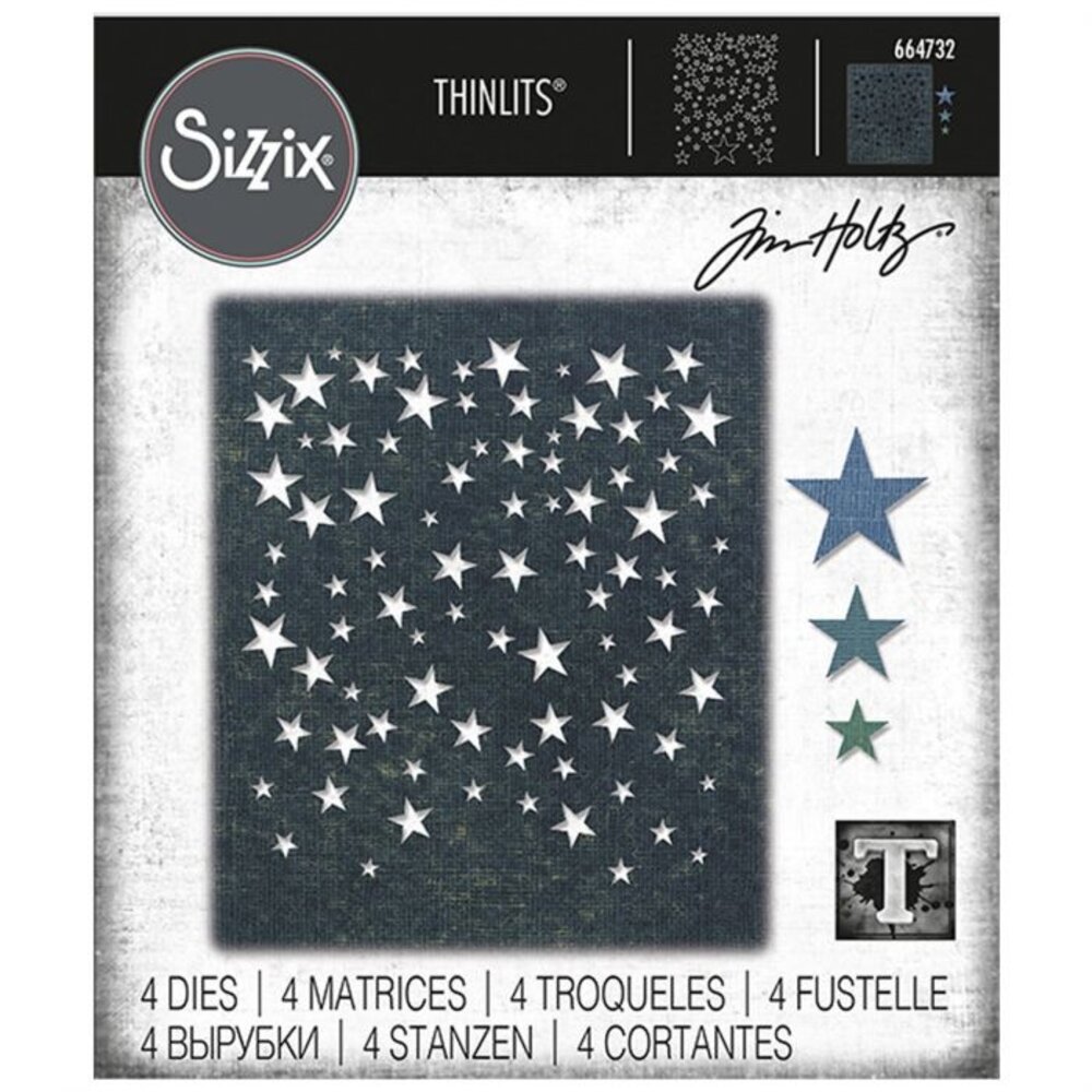 Sizzix Thinlits Alterations Die Set 4PK Falling Stars (664732)