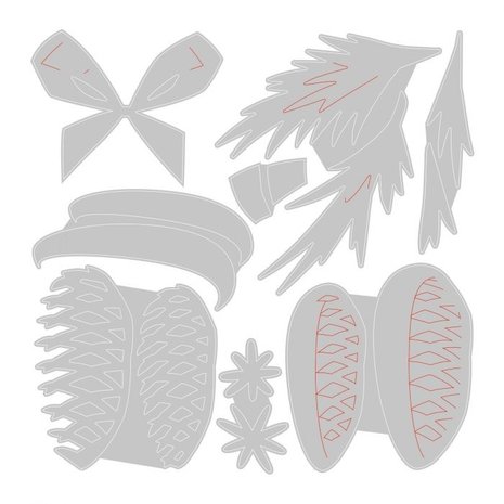 Sizzix Thinlits Alterations Die Set 8PK Festive Trims Colorize (664733)