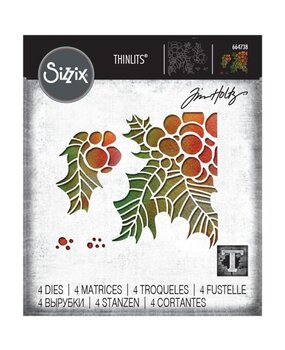 Sizzix Thinlits Alterations Die Set 4PK Holly Pieces (664738) Sizzix Thinlits Alterations Die Set 4PK Holly Pieces (664738)