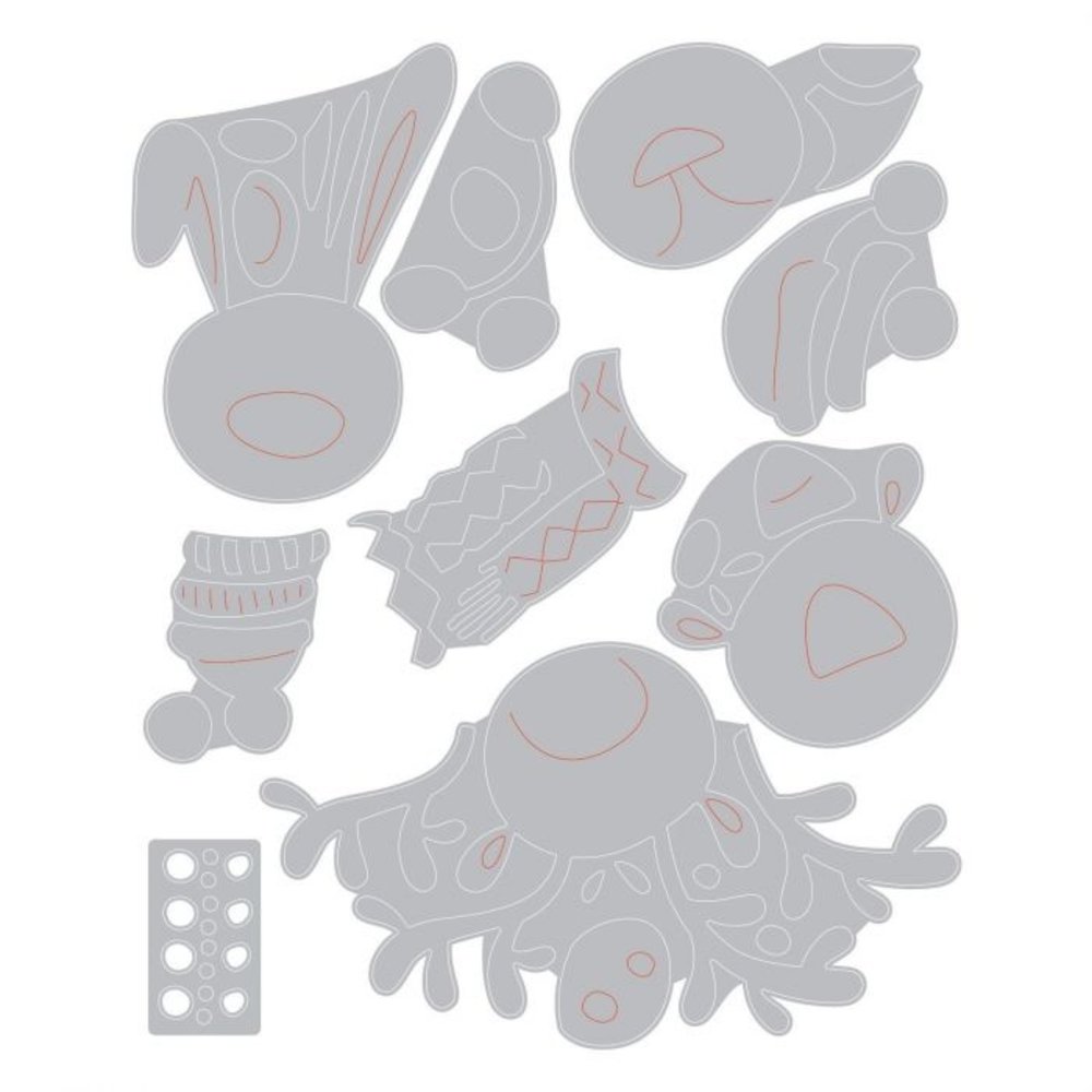 Sizzix Thinlits Alterations Die Set 9PK Winter Critters (664752)