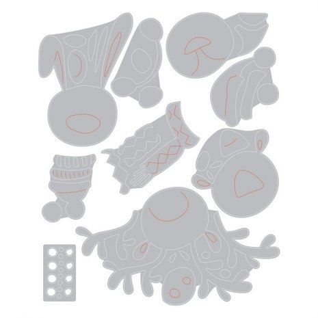 Sizzix Thinlits Alterations Die Set 9PK Winter Critters (664752)