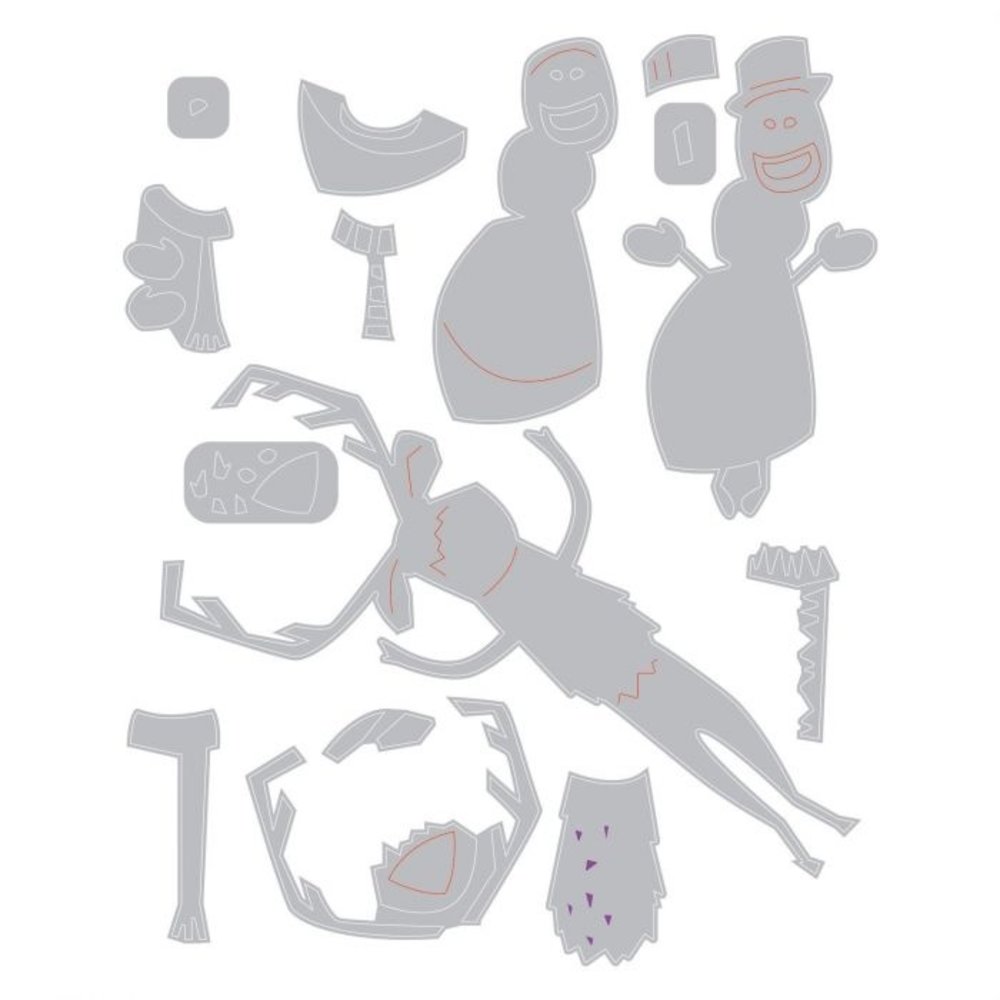 Sizzix Thinlits Alterations Die Set 15PK Papercut Christmas #2 Colorize (664753)