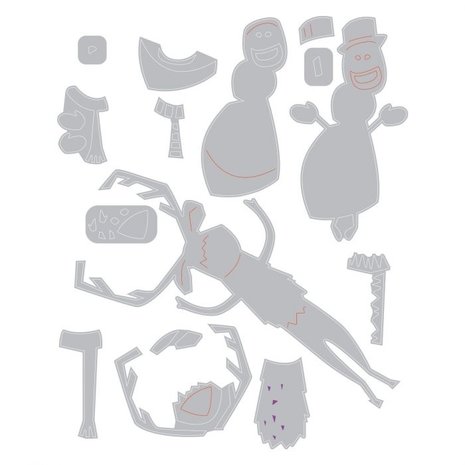 Sizzix Thinlits Alterations Die Set 15PK Papercut Christmas #2 Colorize (664753)