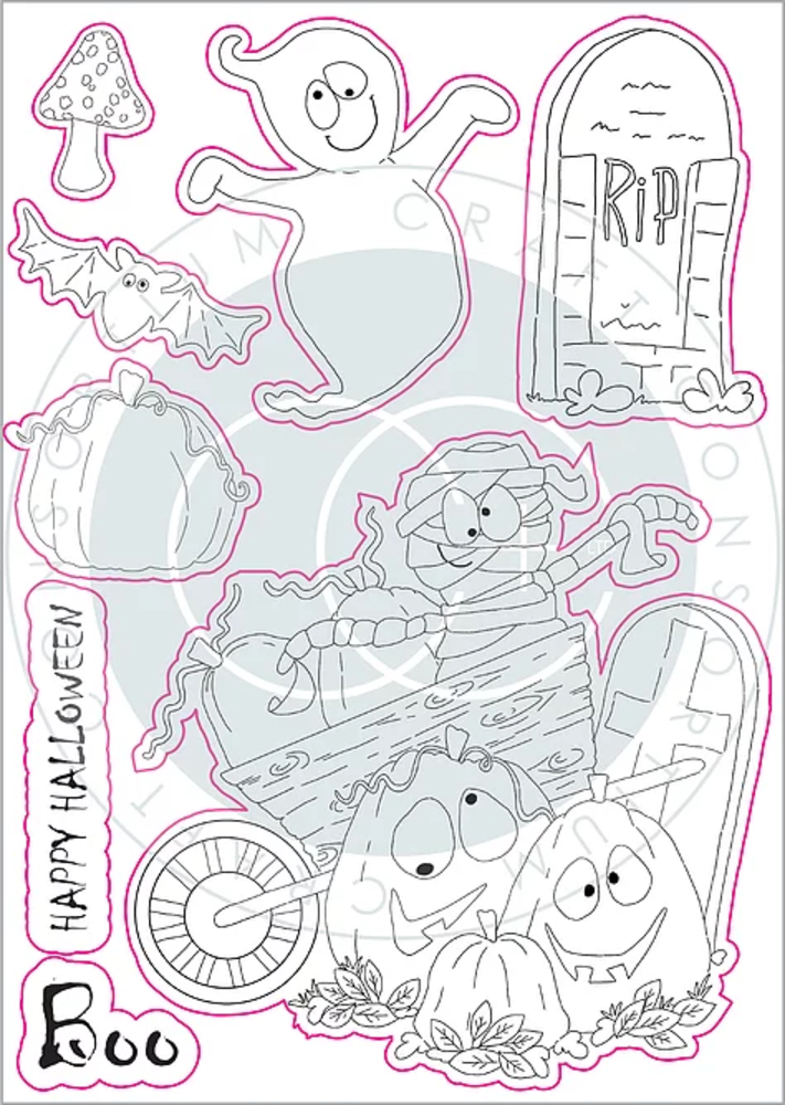 Craft Consortium Happy Haunting Pumpkins Clear Stamps (CCSTMP051) Craft Consortium Happy Haunting Pumpkins Clear Stamps (CCSTMP051)
