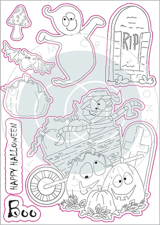Craft Consortium Happy Haunting Pumpkins Clear Stamps (CCSTMP051) Craft Consortium Happy Haunting Pumpkins Clear Stamps (CCSTMP051)