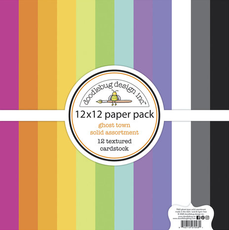 Doodlebug Design Inc. Ghost Town 12x12 Inch Textured Cardstock Assortment Pack (7043)