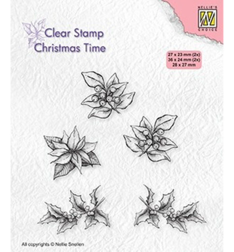 Nellie Snellen Clear Stamp Christmas Time Poinsettia (CT036)