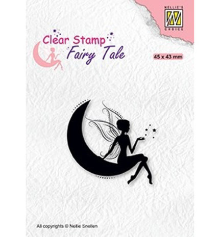 Nellie Snellen Clear Stamp Fairy Tale Nr. 17 Elf On Moon (FTCS019)