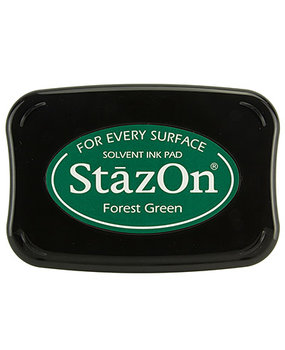 Tsukineko StazOn Forest Green Solvent Ink Pad Tsukineko StazOn Forest Green Solvent Ink Pad