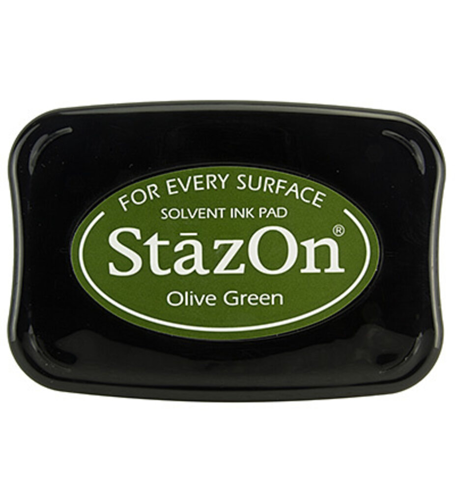 Tsukineko StazOn Olive Green Solvent Ink Pad Tsukineko StazOn Olive Green Solvent Ink Pad